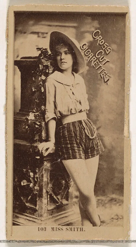 Card Number 103, Miss Smith, from the Actors and Actresses series (N145-2) issued by Duke Sons & Co. to promote Cross Cut Cigarettes — W. Duke, Sons & Co.