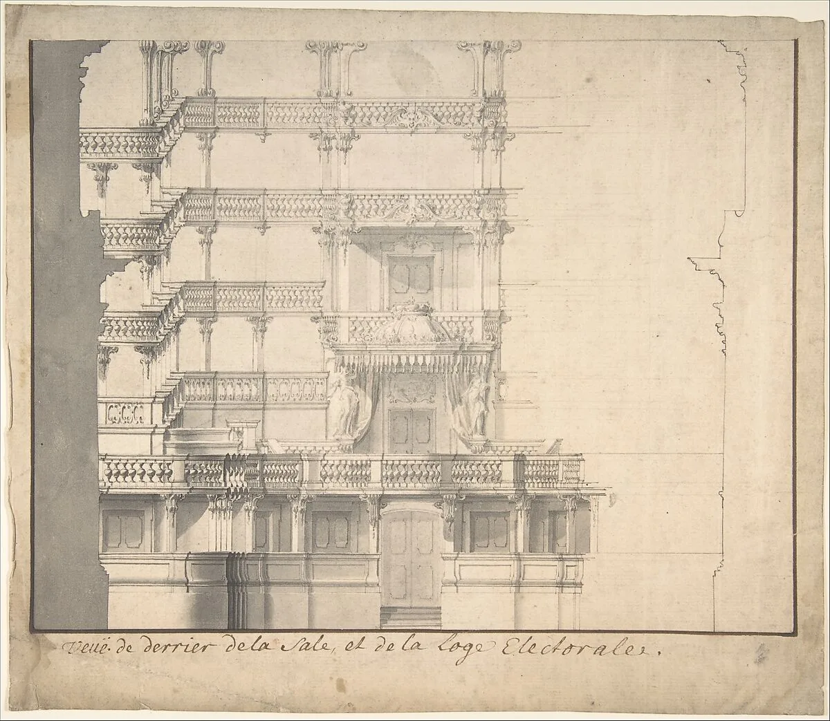 Section of the Interior of a Court Theater (of Mannheim). — Alexander Galli Bibiena