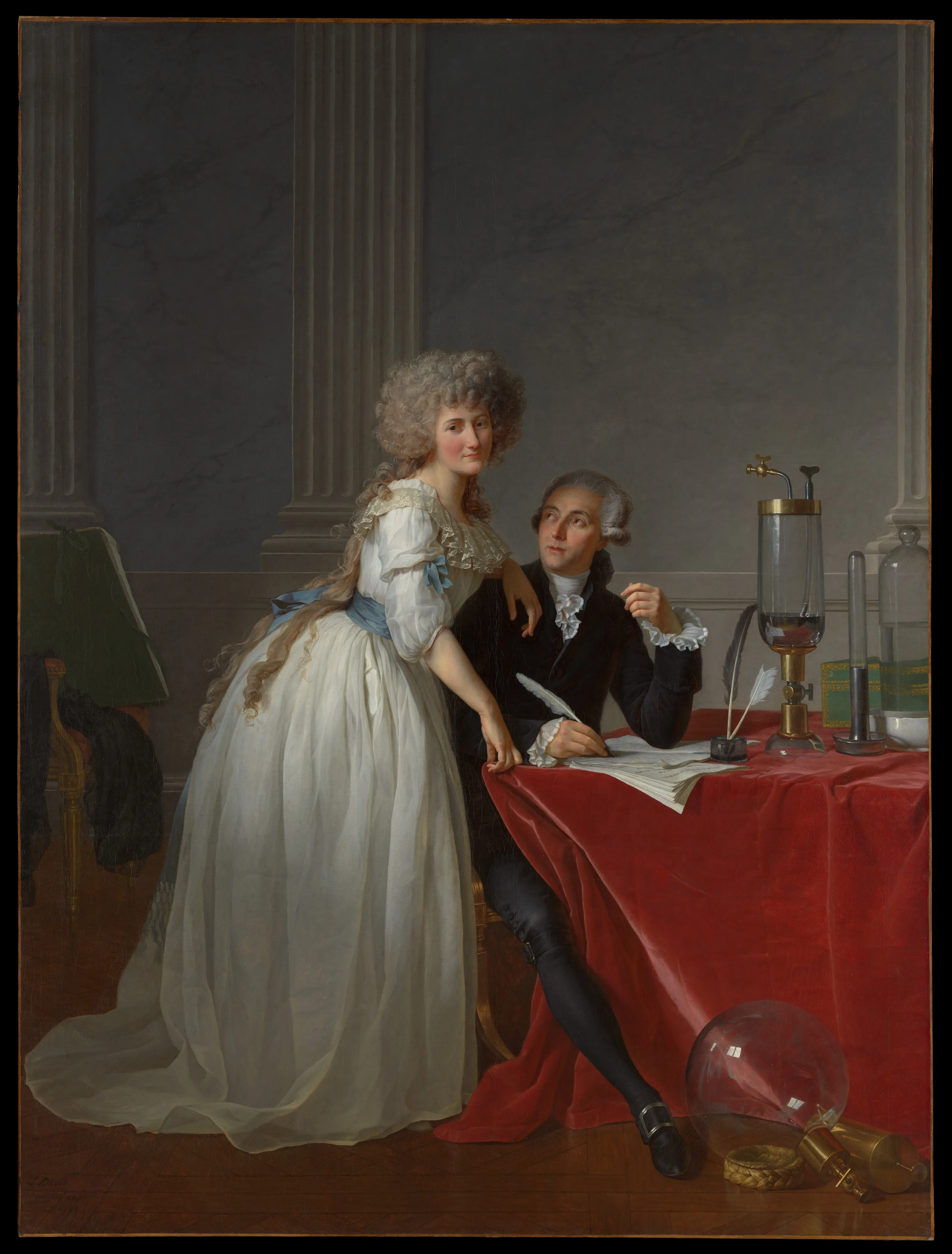Antoine Laurent Lavoisier (1743–1794) and Marie Anne Lavoisier (Marie Anne Pierrette Paulze, 1758–1836) — Jacques Louis David
