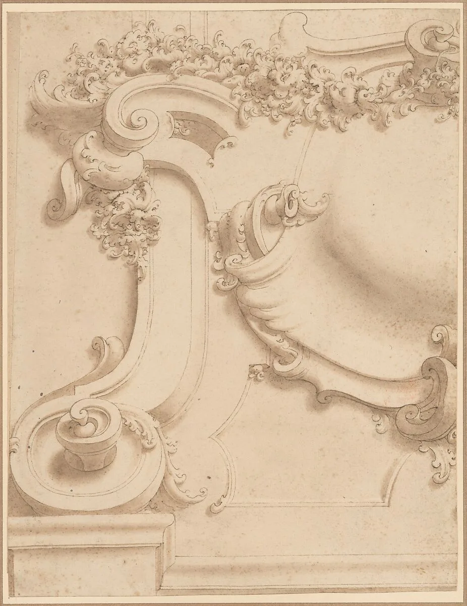 Design for Plasterwork Cartouche — Anonymous, Italian, Bolognese 18th century artist