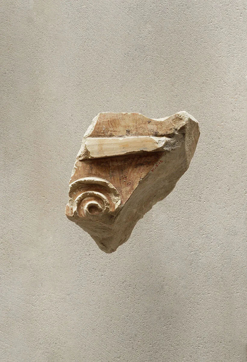 Relief fragment from elaborate doorway - see 26.3.353-5 — Unknown
