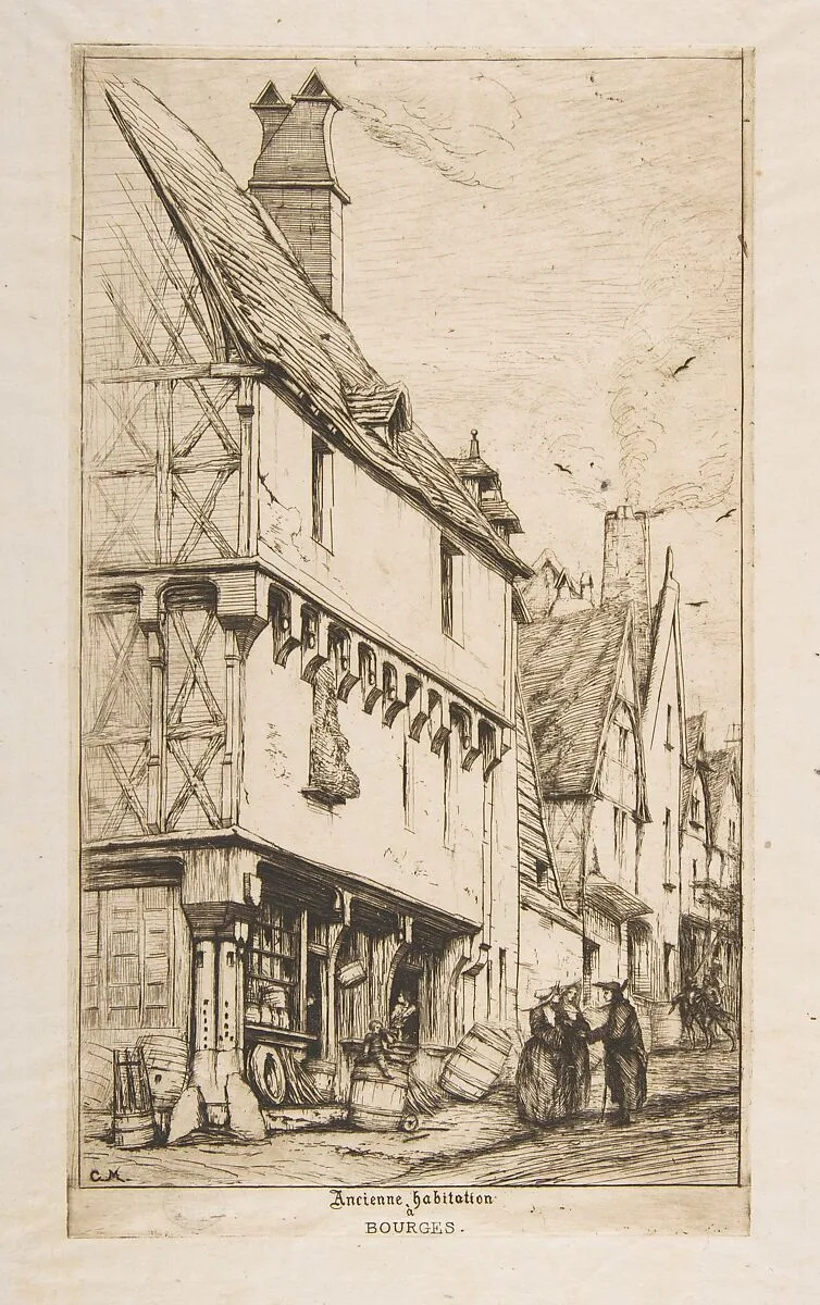 An Old House, or The Musician's House, Bourges — Charles Meryon