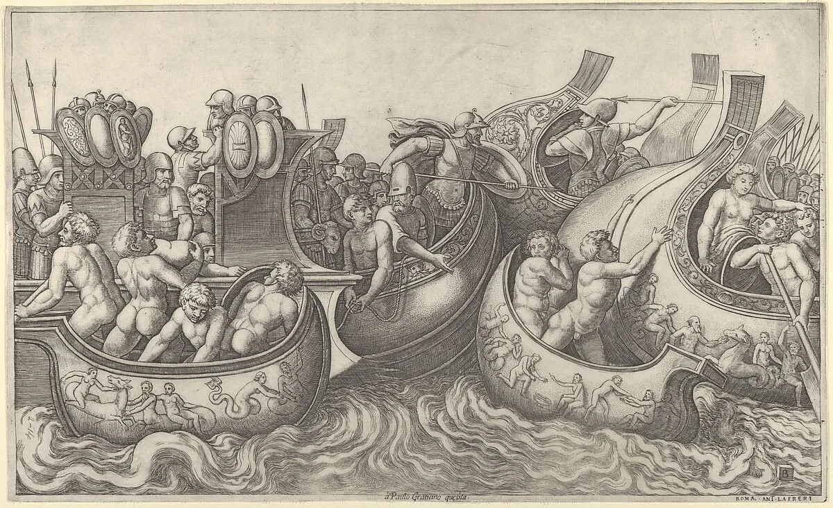 Speculum Romanae Magnificentiae: Naval Battle — Giulio Romano|Antonio Lafreri|Master of the Die|Paolo Graziani
