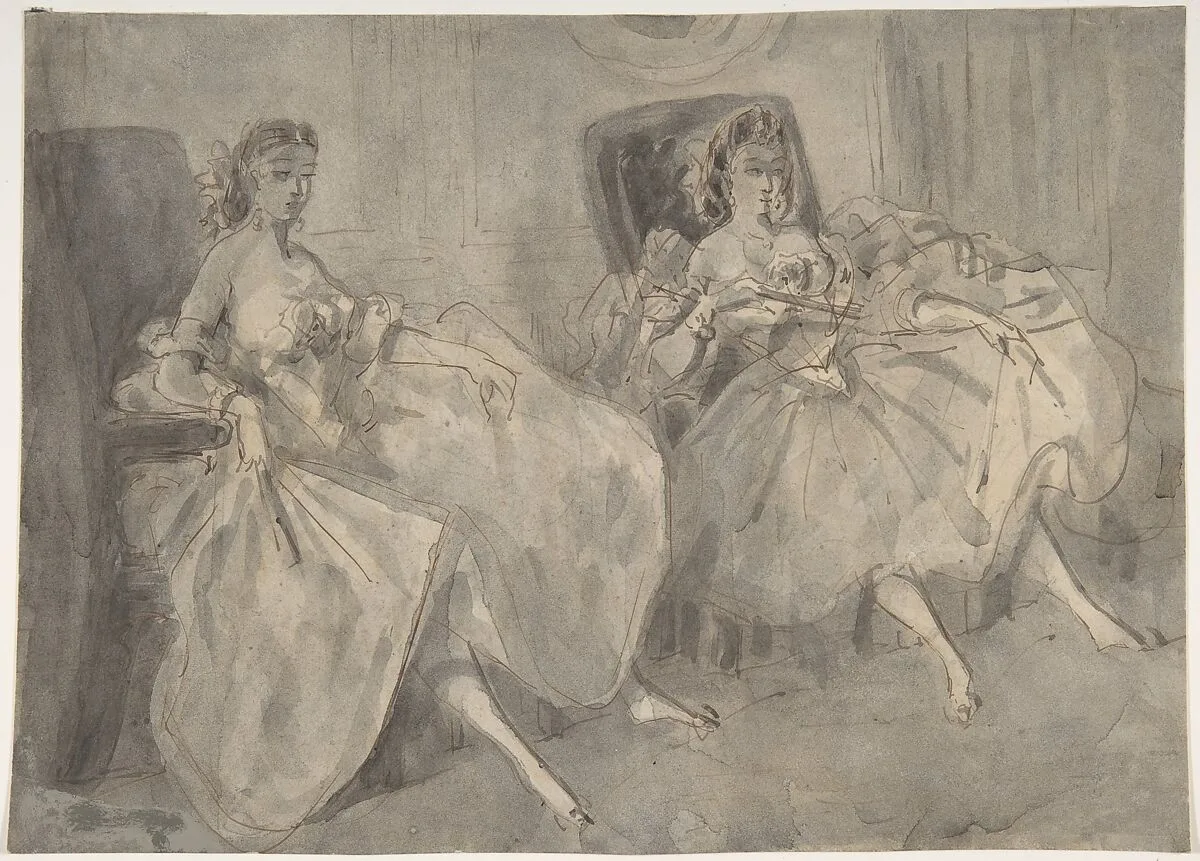 Two Seated Women — Constantin Guys