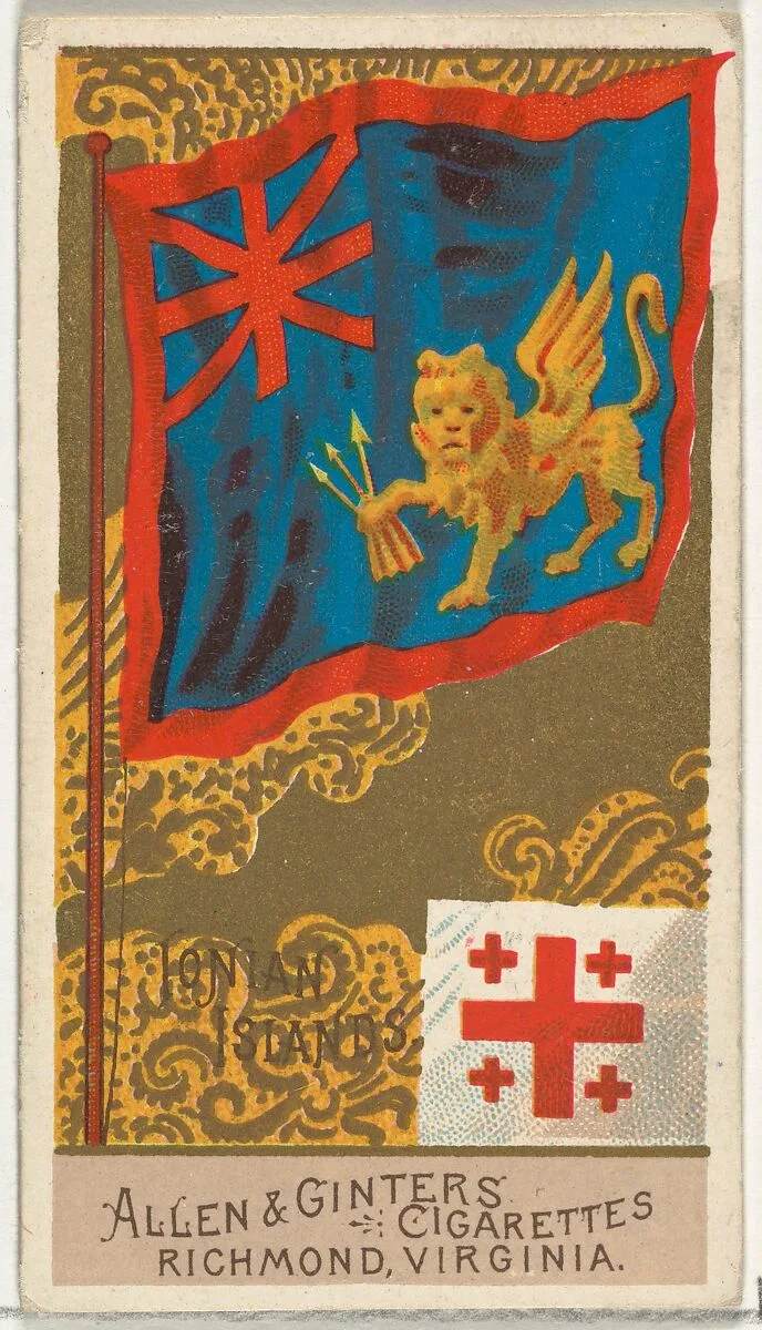 Ionian Islands, from Flags of All Nations, Series 2 (N10) for Allen & Ginter Cigarettes Brands — Allen & Ginter
