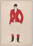 Drawing for a man's hunting theatrical costume — Vincente Minnelli