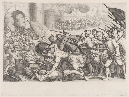 Les Troupes Forcent la Porte d'une Ville (The Troops Force Their Way Through the Gate of a City), from La Vie de Ferdinand Ier de Médicis série appelée aussi Les Batailles des Médicis (The Life of Ferdinand I de'Medici also called The Medici Battles)