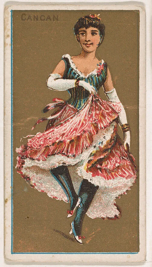 Cancan, from National Dances (N225, Type 1) issued by Kinney Bros. — Kinney Brothers Tobacco Company
