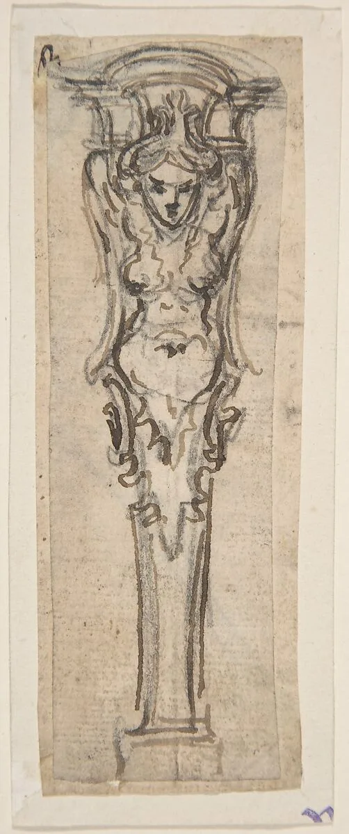 Design for a Term shaped like a Winged Female Figure — Giovanni Battista Foggini