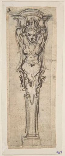 Design for a Term shaped like a Winged Female Figure
