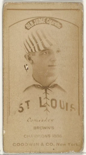 Charles Albert "The Old Roman" Comiskey, 1st Base and Manager, St. Louis Browns, from the Old Judge series (N172) for Old Judge Cigarettes