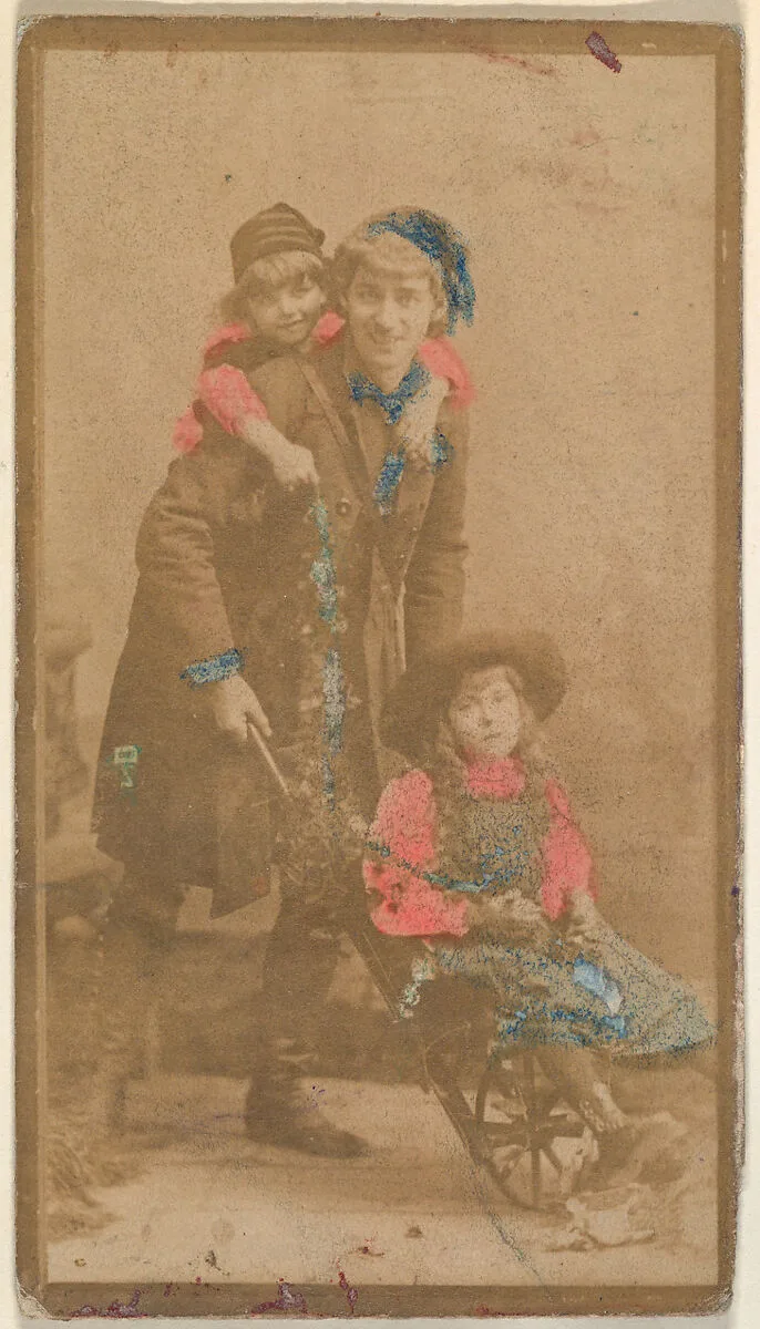 Actress posing with two children, from the Actresses series (N668) — Unknown