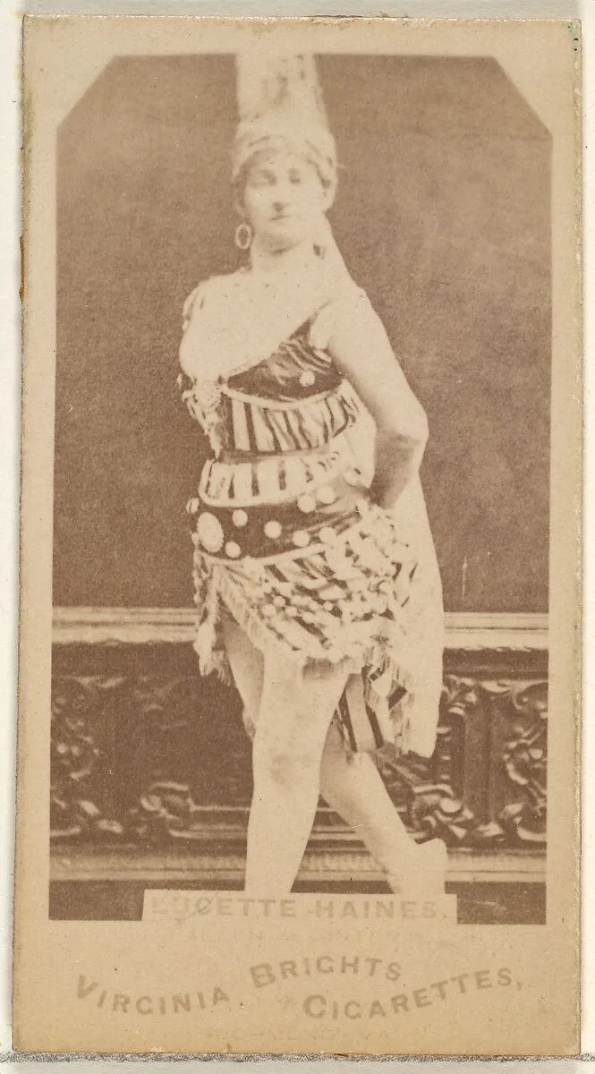 Lucette Haines, from the Actors and Actresses series (N45, Type 1) for Virginia Brights Cigarettes — Allen & Ginter