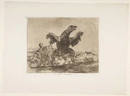 Plate 76 from "The Disasters of War" (Los Desastres de la Guerra): 'The carnivorous vulture' (El buitre carnívoro)