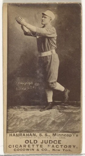 William T. "Red" Hanrahan, Shortstop, Minneapolis, from the Old Judge series (N172) for Old Judge Cigarettes