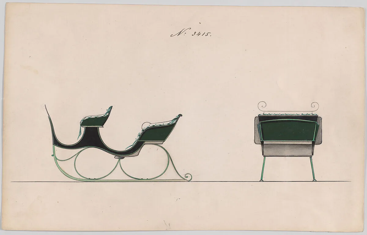 Design for 4 Seat Sleigh, no. 3415 — Brewster & Co.