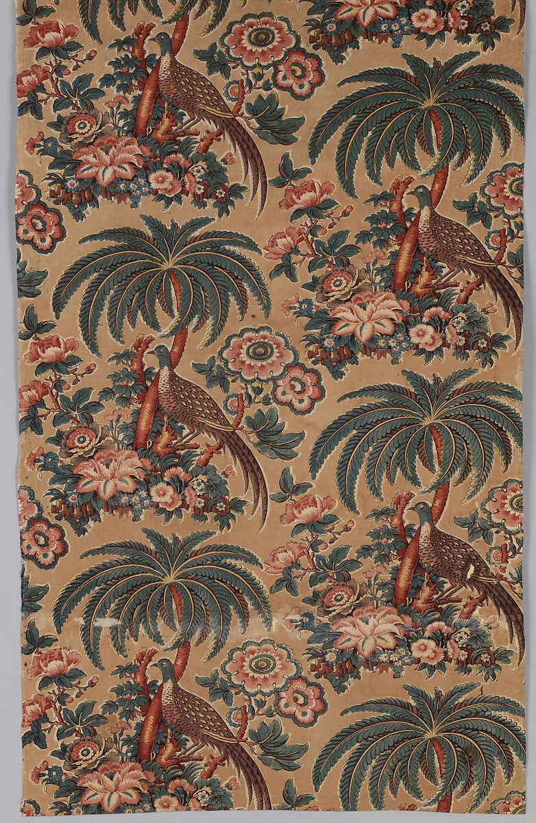 Textile printed with game birds — Bannister Hall