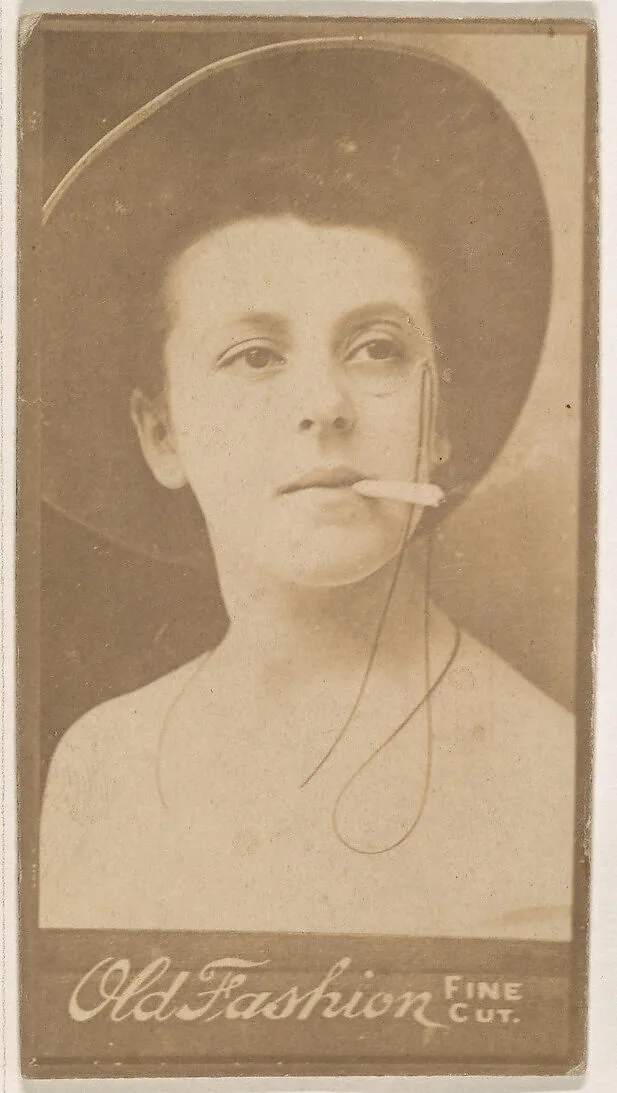 Actress with monocle and cigarette, from the Actresses series (N664) promoting Old Fashion Fine Cut Tobacco — Unknown