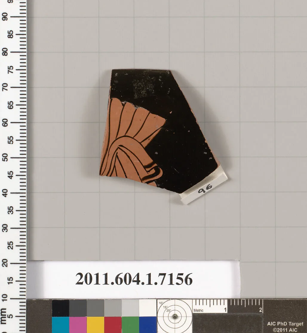 Terracotta rim fragment of a kylix (drinking cup) — Makron