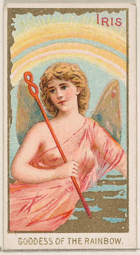 Iris, Goddess of the Rainbow, from the Goddesses of the Greeks and Romans series (N188) issued by Wm. S. Kimball & Co. — William S. Kimball & Company|Ketterlinus Lithography Company