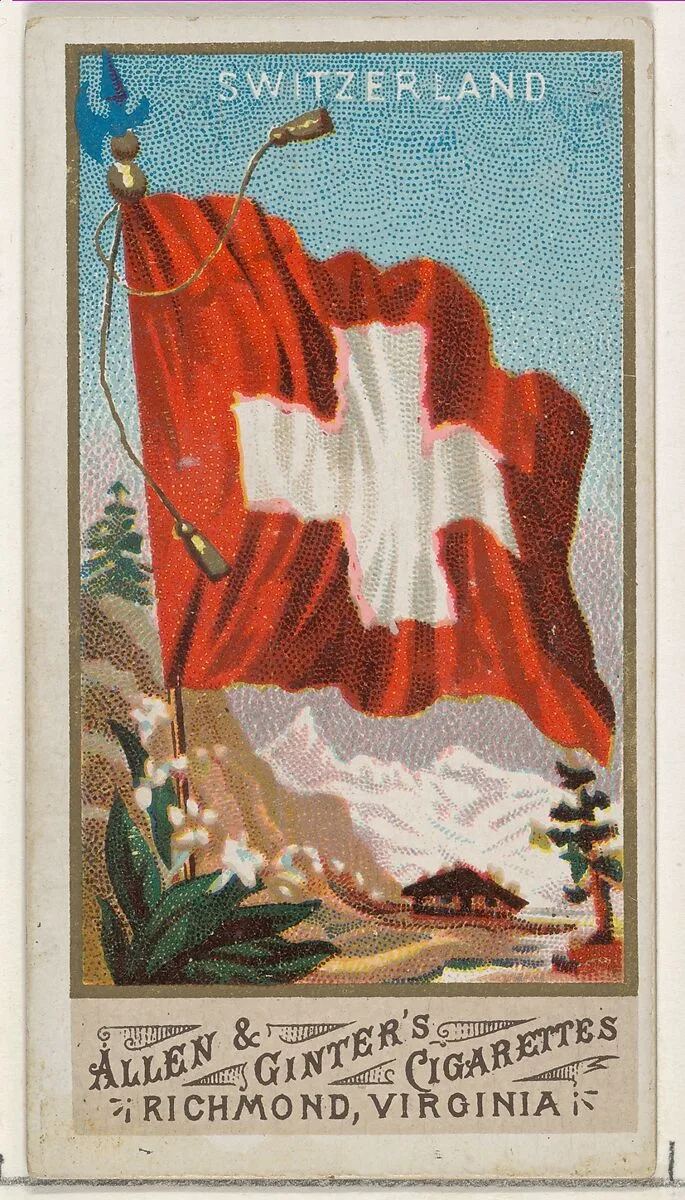 Switzerland, from Flags of All Nations, Series 1 (N9) for Allen & Ginter Cigarettes Brands — Allen & Ginter