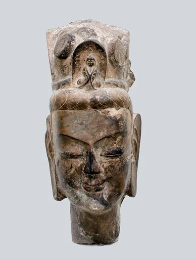 北魏 石雕菩薩頭像|Head of a bodhisattva, probably Avalokiteshvara