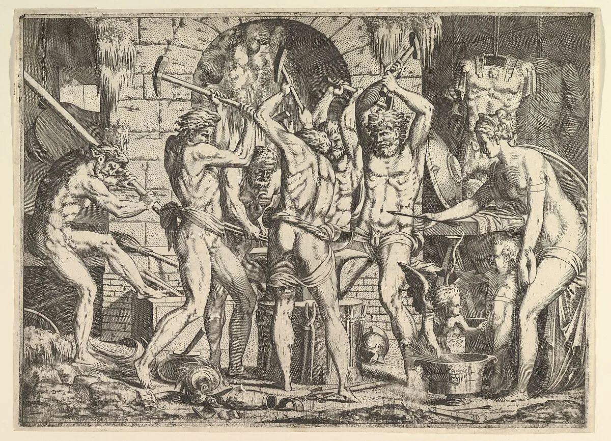 Venus in Vulcan's Forge — Léon Davent|Luca Penni