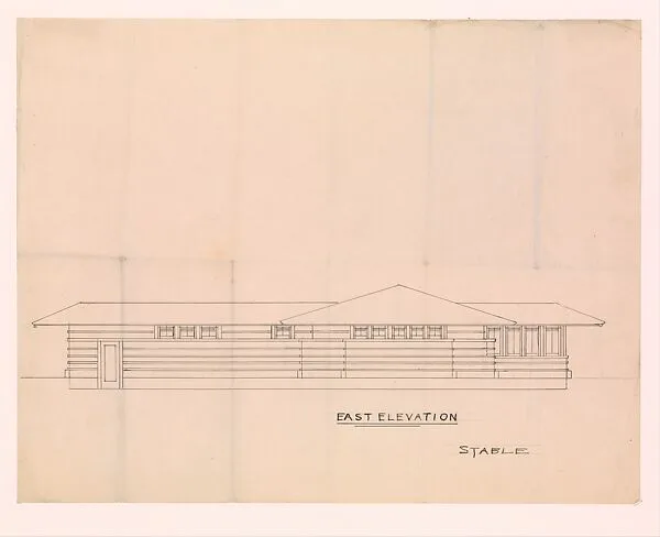 Stable: East Elevation — Frank Lloyd Wright