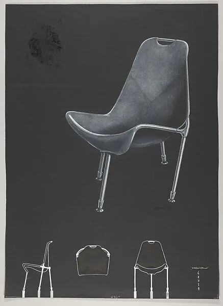 Design for a Fiberglass Reinforced Plastic Chair, for 'There's a Science to Seating' in the Journal 'Modern Plastics' — Robert Gruen