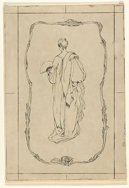 Woman with a Fan Viewed from the Rear — Théodore Roussel