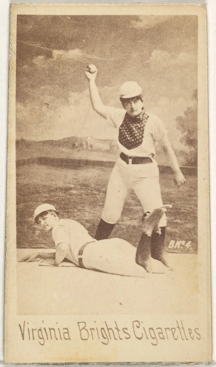 Card 4, from the Girl Baseball Players series (N48, Type 1) for Virginia Brights Cigarettes — Allen & Ginter
