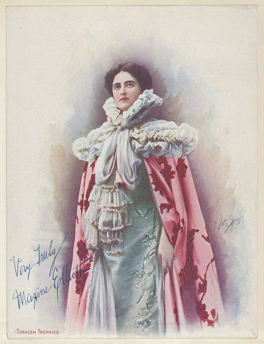 Maxine Elliott, from the Actresses series (T1), distributed by the American Tobacco Co. to promote Turkish Trophies Cigarettes — American Tobacco Company|Frederick Moladore Spiegle