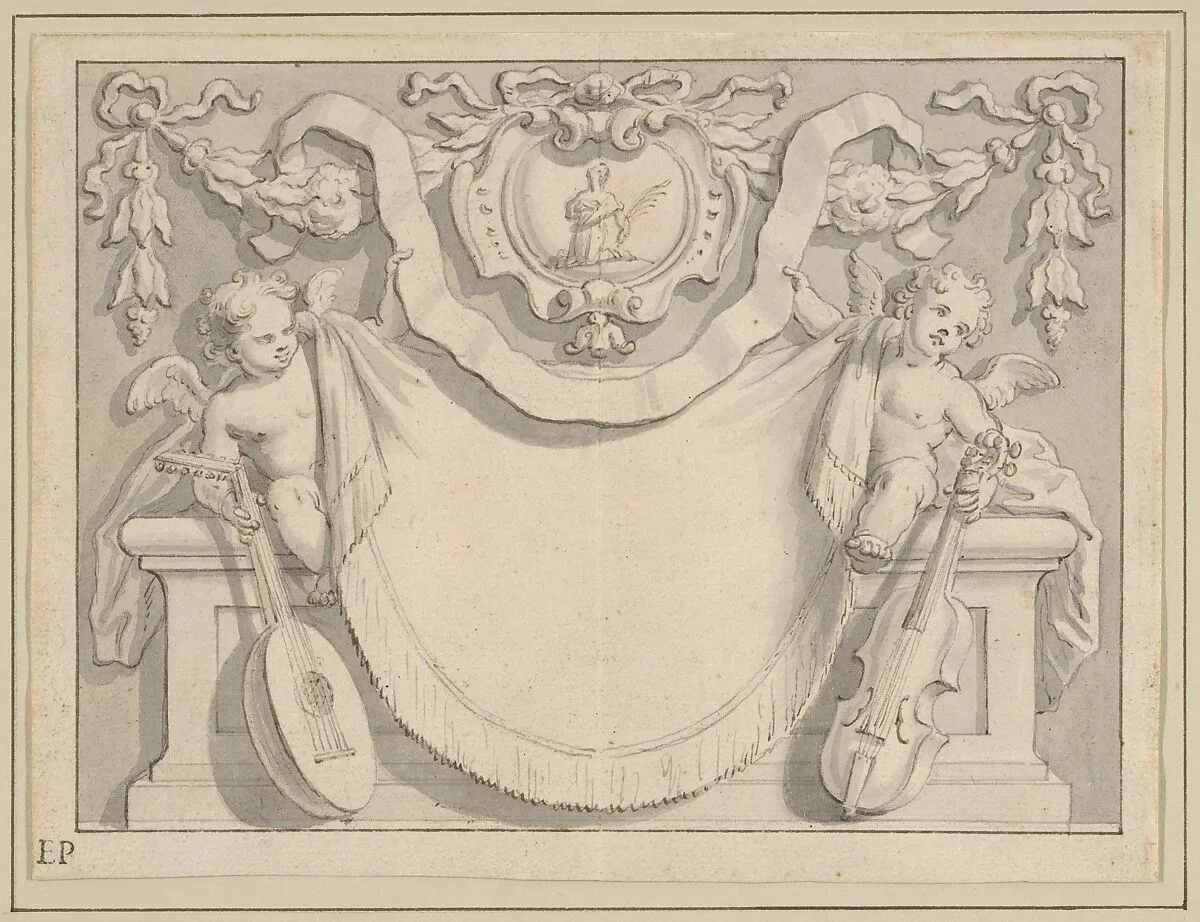 Design for a Cartouche — Anonymous, Italian, 17th century