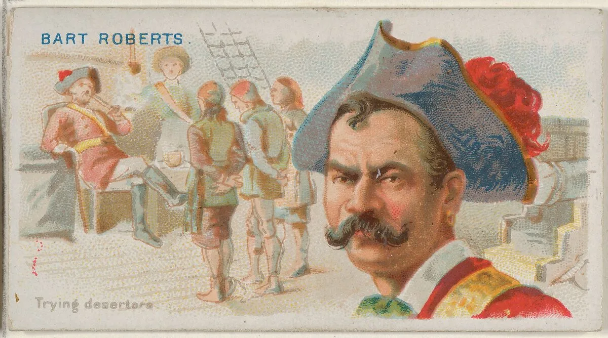 Bart Roberts, Trying Deserters, from the Pirates of the Spanish Main series (N19) for Allen & Ginter Cigarettes — George S. Harris & Sons|Allen & Ginter