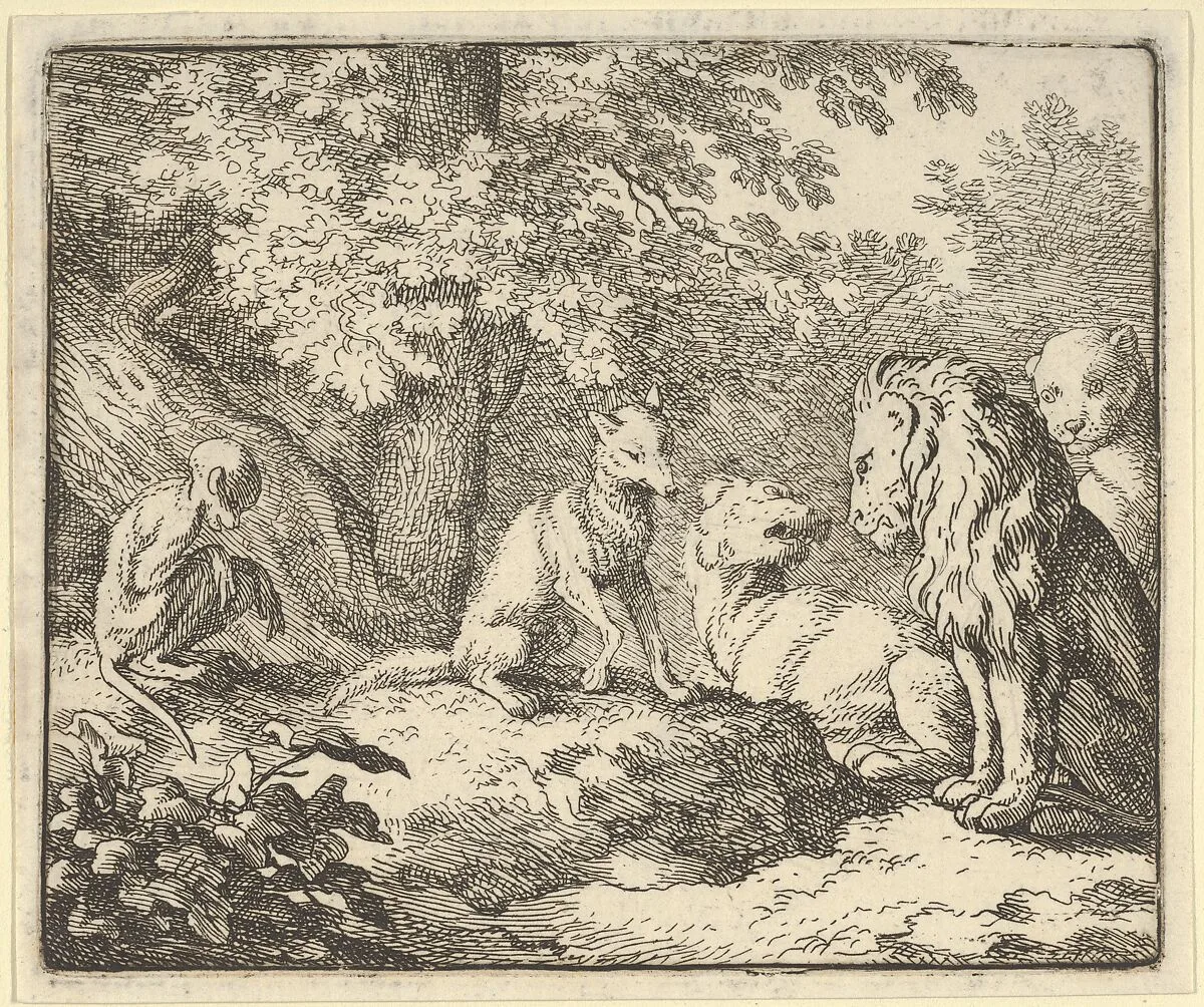 Renard Coninues his False Revelations from Hendrick van Alcmar's Renard The Fox — Allart van Everdingen