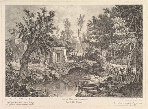 View of the Lavandieres Bridge at the Peasant House