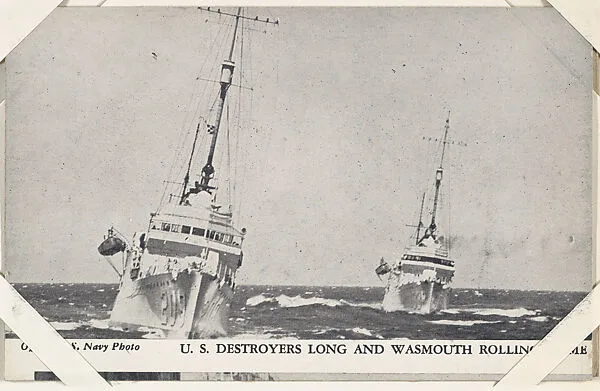 U.S. Destroyers Long and Wasmouth Rolling Home from Military--Official Photos cards (W615) — Unknown