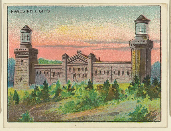 Navesink Lights, from the "Lighthouse Series" (T77), issued with Hassan Cigarettes by the American Tobacco Company — American Tobacco Company