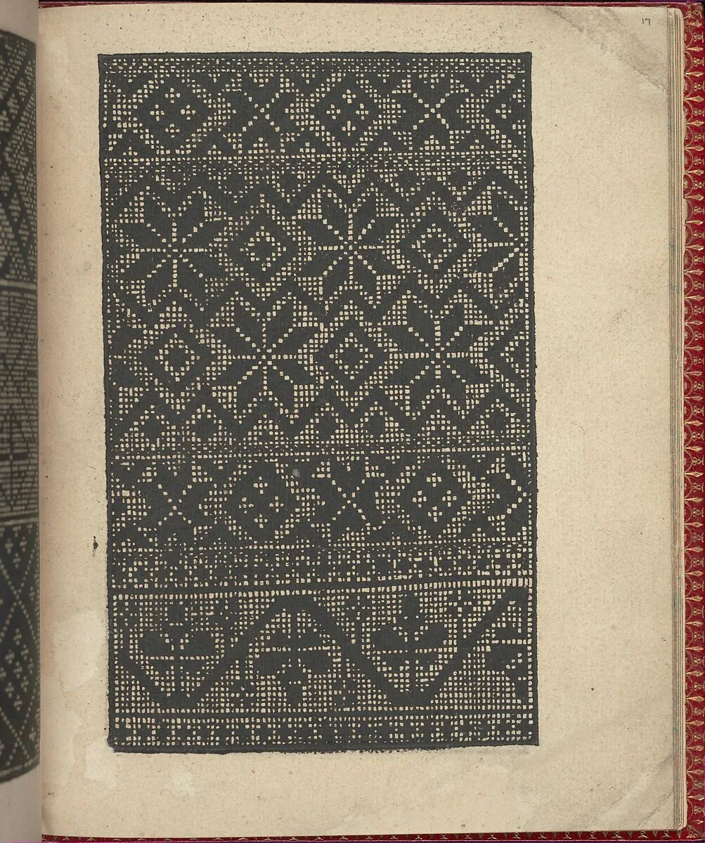 Ce est ung tractat de la noble art de leguille ascavoir ouvraiges de spaigne... page 17 (recto) — Willem Vosterman
