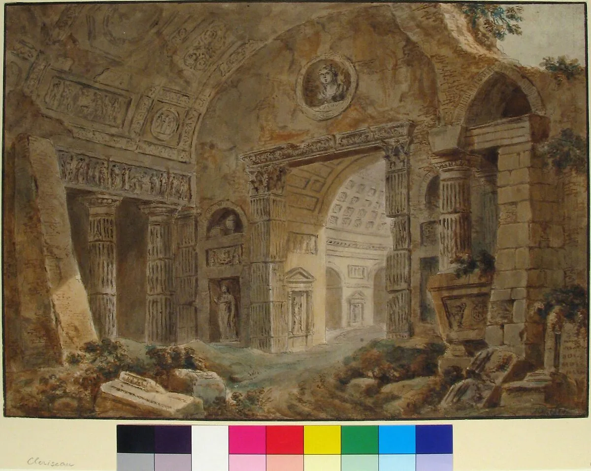 Architectural Fantasy with Roman Ruins — Charles Louis Clérisseau