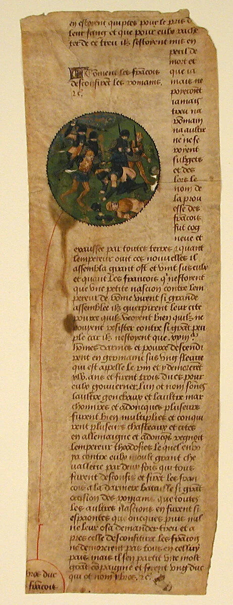 Manuscript Cutting from the Grande Chroniques de France — Unknown