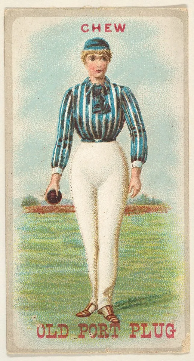 From the Sports Girls series (N463) for Old Port Plug Tobacco — Old Port Plug Tobacco
