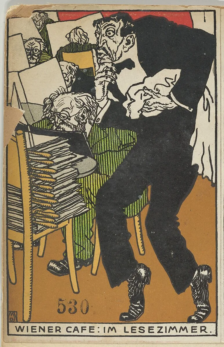 Vienesse Café: In the Reading Room (Wiener Café: Im Lesezimmer) — Moriz Jung|Wiener Werkstätte