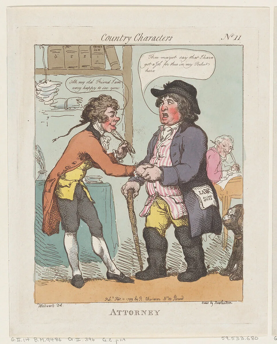 Attorney — Rudolph Ackermann, London|Thomas Rowlandson|George Murgatroyd Woodward