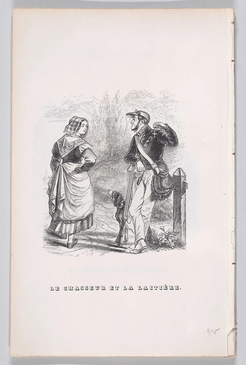"The Hunter and the Milkmaid" from The Complete Works of Béranger — Pierre Jean de Béranger|J. J. Grandville|Fournier & Perrotin