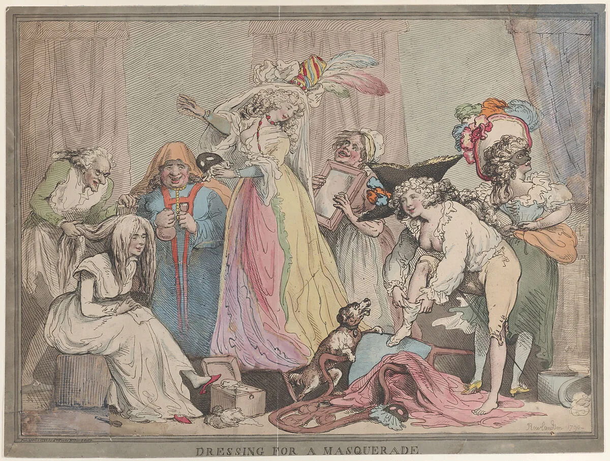 Dressing for a Masquerade — S. W. Fores|Thomas Rowlandson