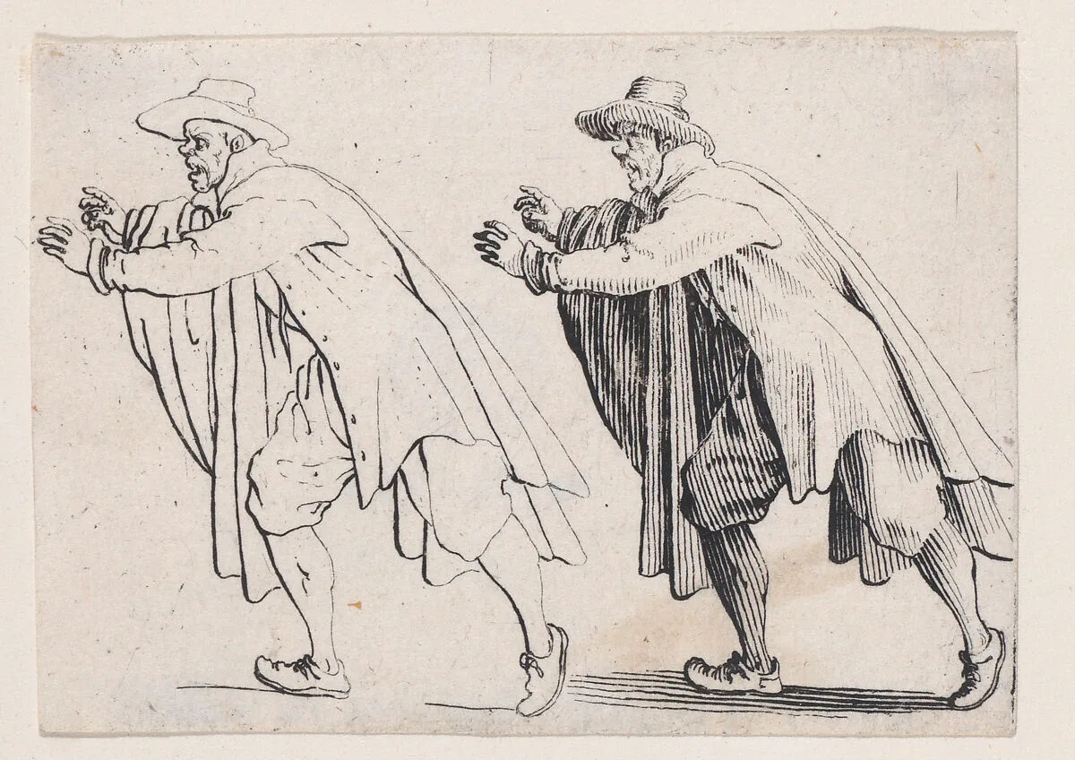 L'Homme Qui Court (The Running Man), from Les Caprices Series A, The Florence Set — Jacques Callot|Lorenzo de' Medici