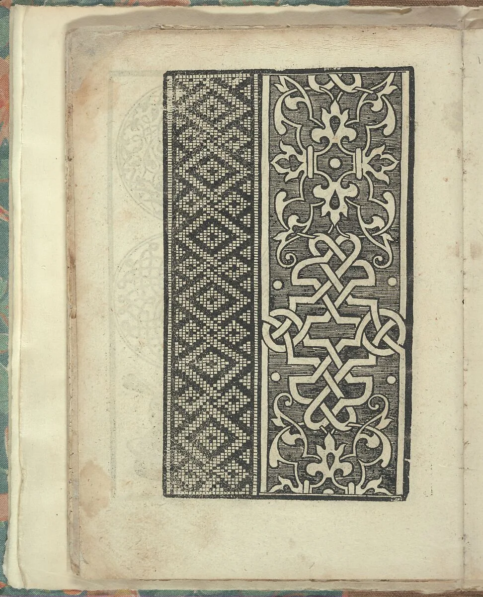 Opera Nova Universali intitulata Corona di racammi, page 28 (verso) — Giovanni Andrea Vavassore