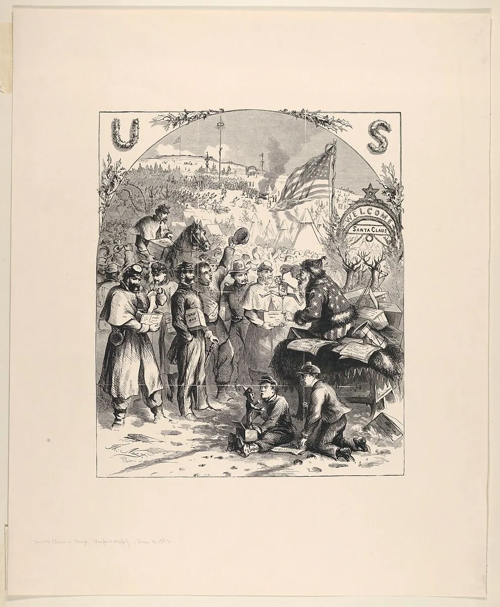 Santa Claus in Camp (published in "Harper's Weekly," January 3, 1863) — Thomas Nast