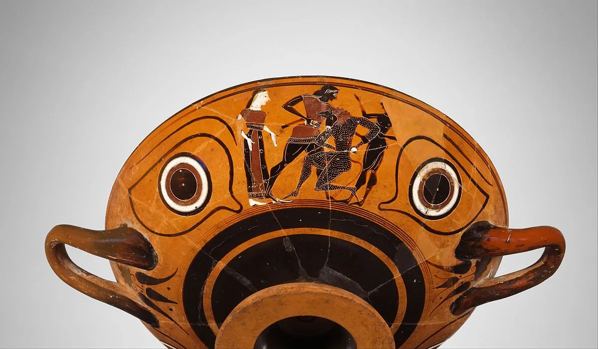 Terracotta kylix: eye-cup (drinking cup) — Unknown